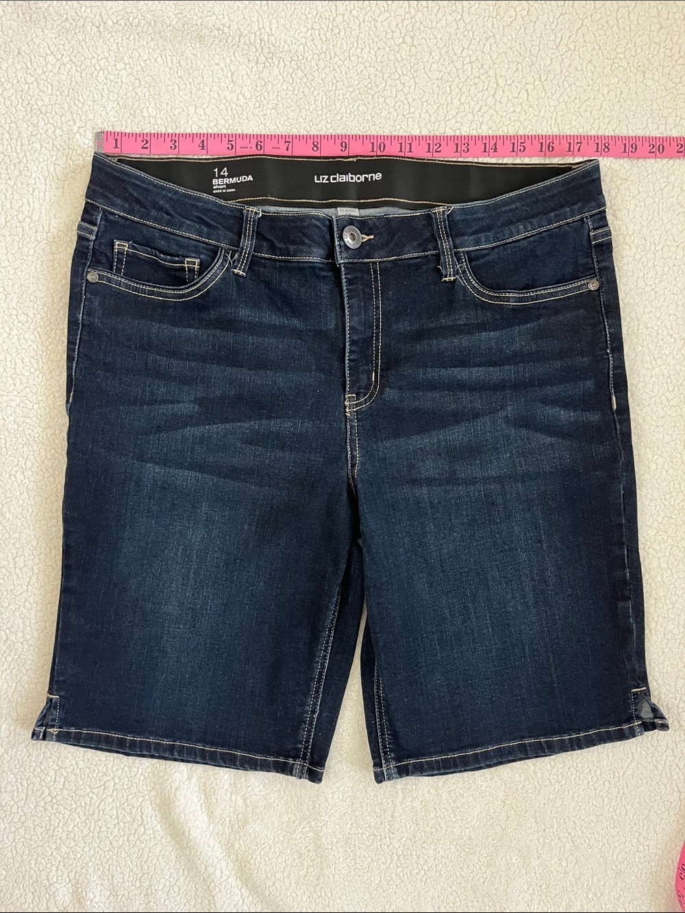 Liz Claiborne Dark Blue Denim Bermuda Shorts
